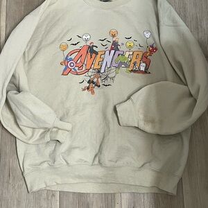 Gildan Cream Crewneck Sweater with Ribbed Cuffs